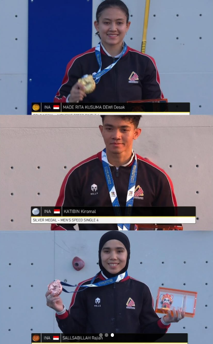 Tiga Atlet Panjat Tebing Indonesia Raih Emas Perak dan Perunggu di World Games 2025