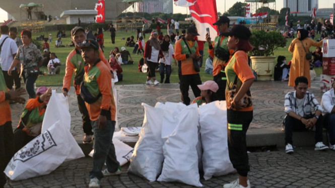 Pesta HUT ke-80 RI di Jakarta Tinggalkan 79 Ton Sampah