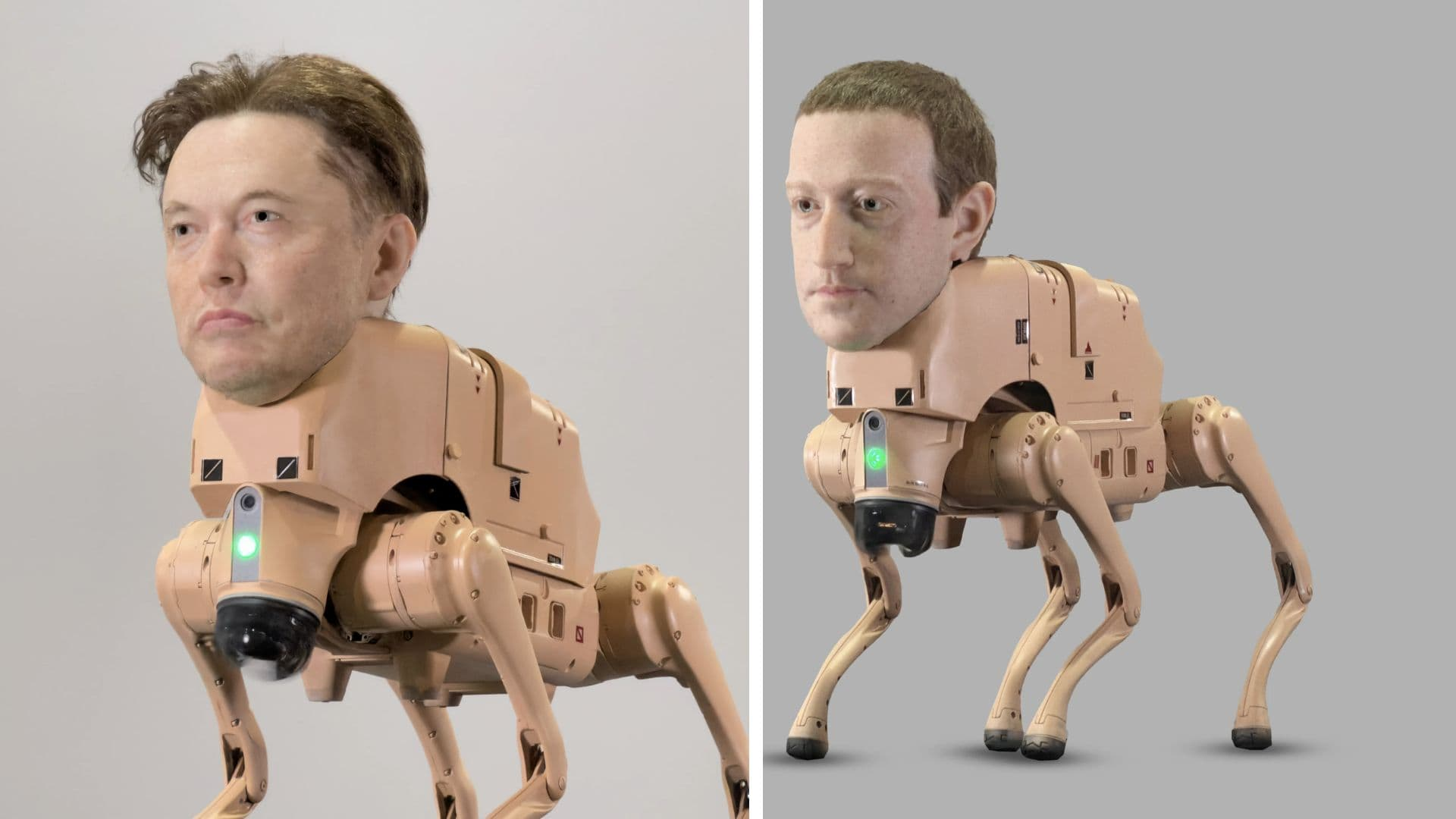 Anjing Robot Berkepala Mark Zuckerberg Hingga Elon Musk Tampil Dalam Instalasi Seni di Miami